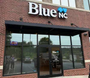 Front exterior of Blue Cross NC store in Greensboro