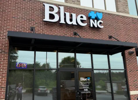 Front exterior of the Blue Cross NC store in Greensboro
