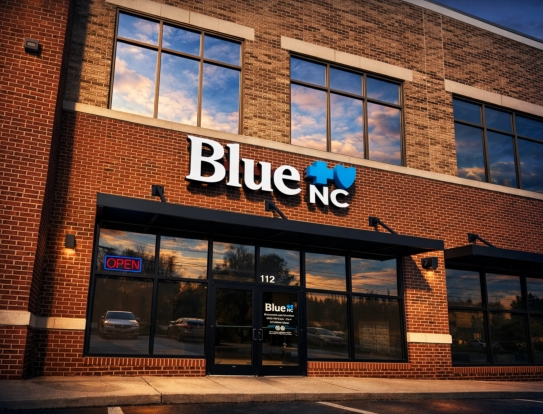 Front exterior of Blue Cross NC Store in Greensboro NC