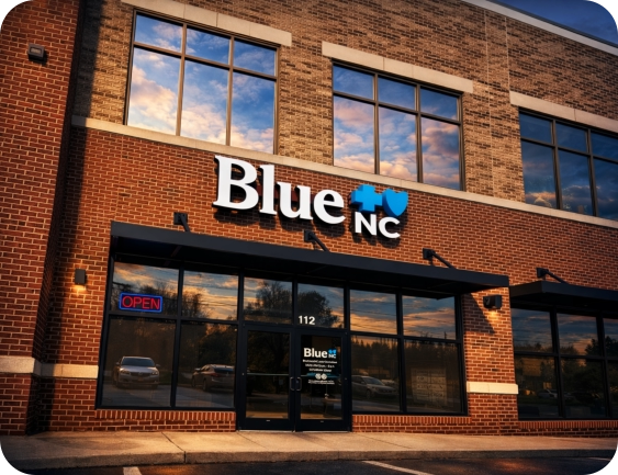 Front exterior of the Blue Cross NC store in Greensboro