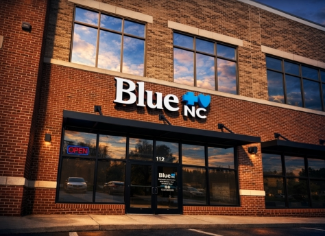 Front exterior of the Blue Cross NC store in Greensboro